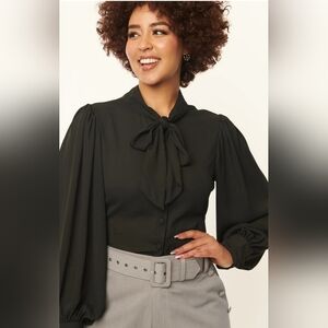 Unique Vintage - Bow Blouse - 4X